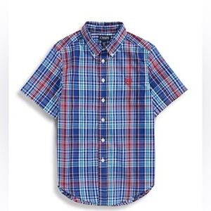 Chaps® Boys' Short Sleeve Plaid Woven Top XL (18-20)
